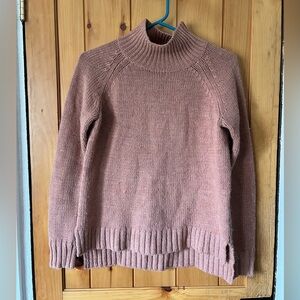Orange Garnet Hill mock turtleneck sweater l size XS